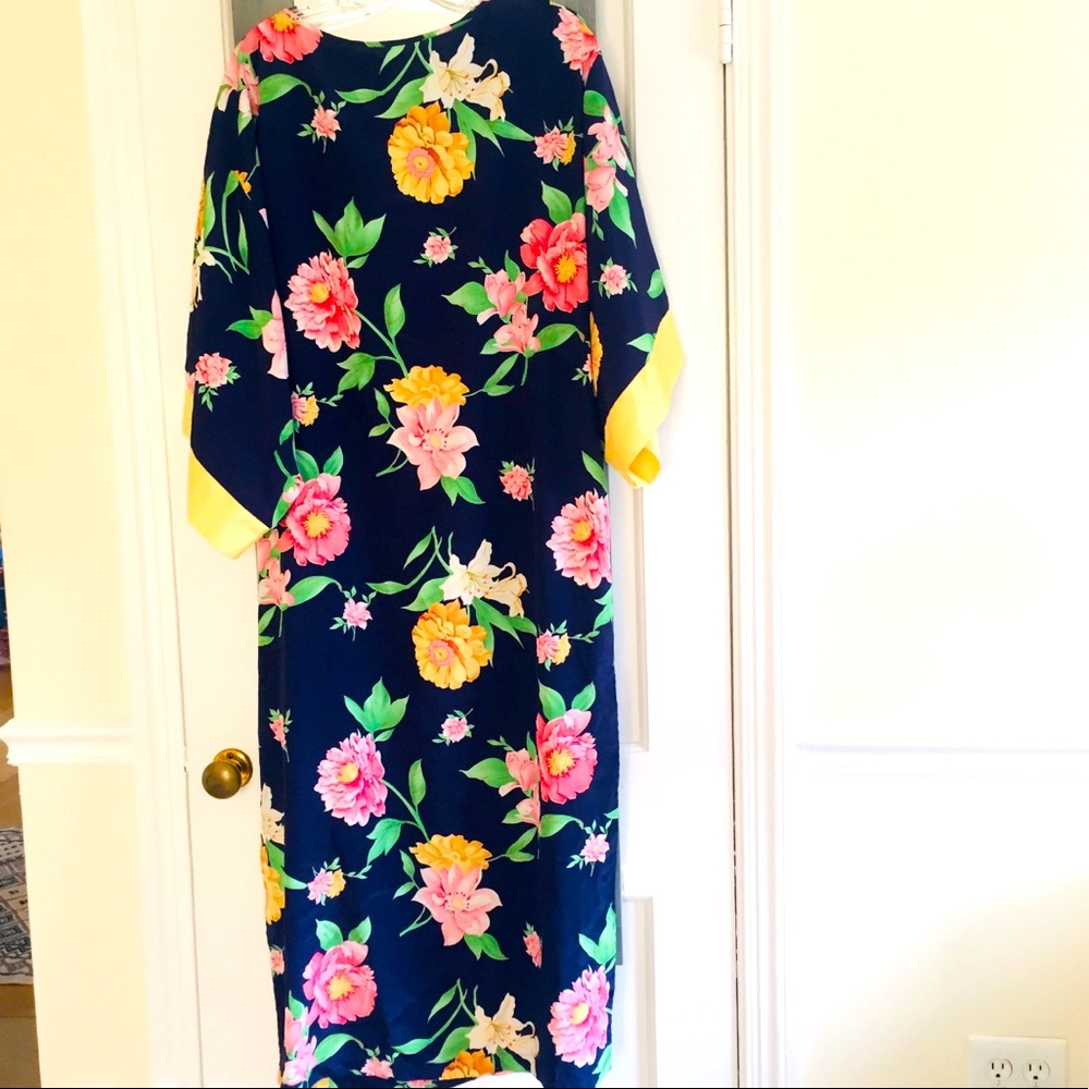 Natori Floral Caftan Lounge Maxi Dress